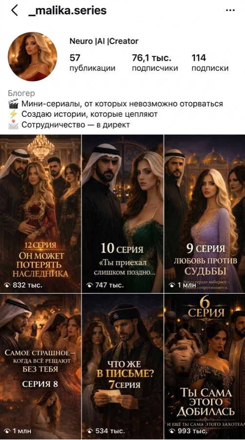 Результат ученицы с AI-контентом и подписчиками